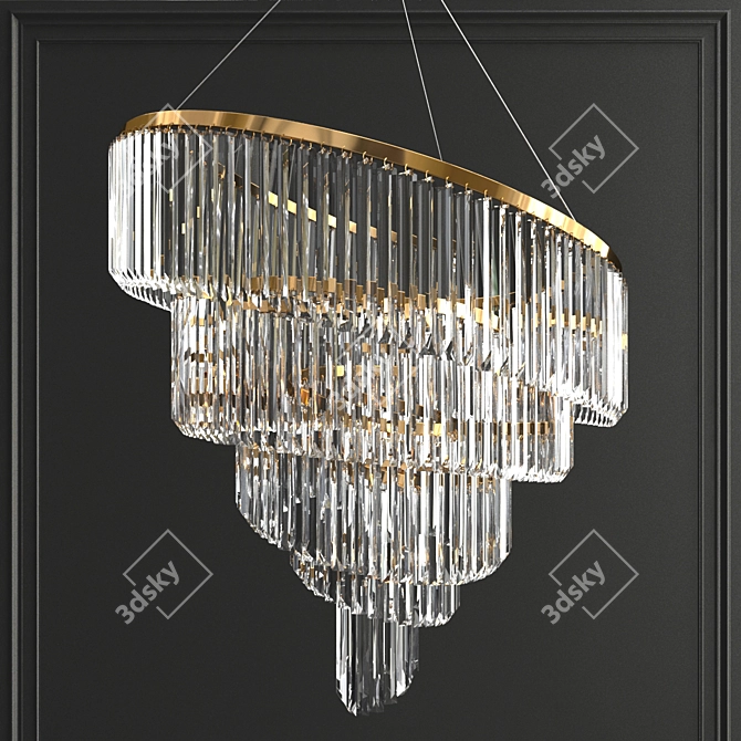 Glamorous Crystal Chandeliers Collection 3D model image 4