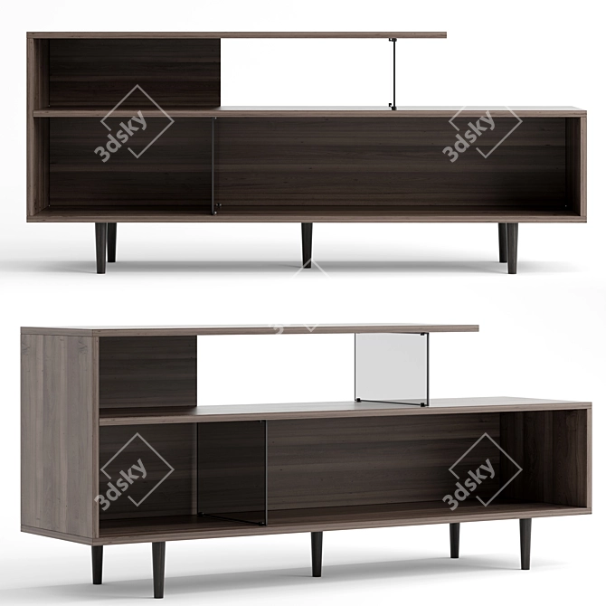 Carson Carrington Asymmetrical TV Stand 3D model image 1