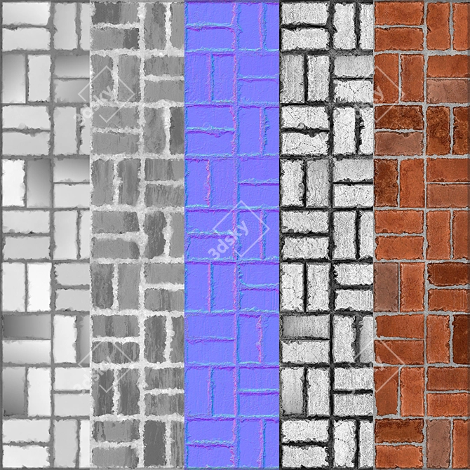 4K Brick Texture Set 3D model image 3