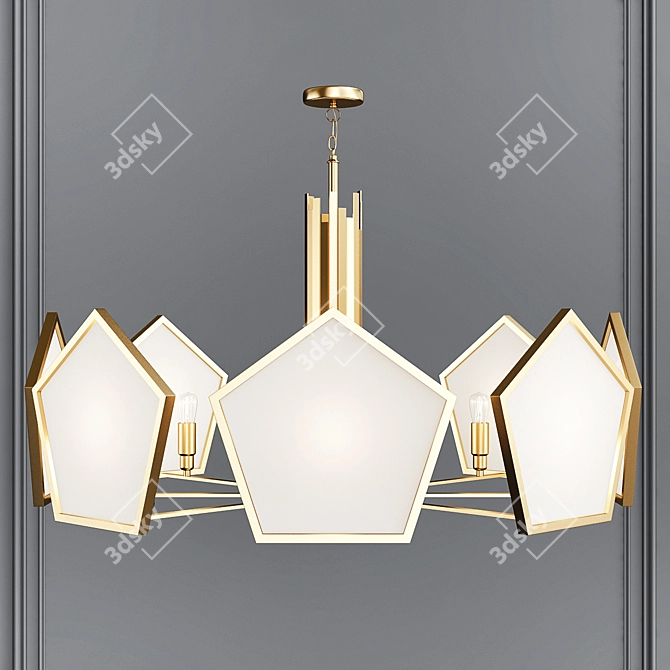 Anke Luxury Brass Chandelier: Modern Elegance for Any Space 3D model image 1