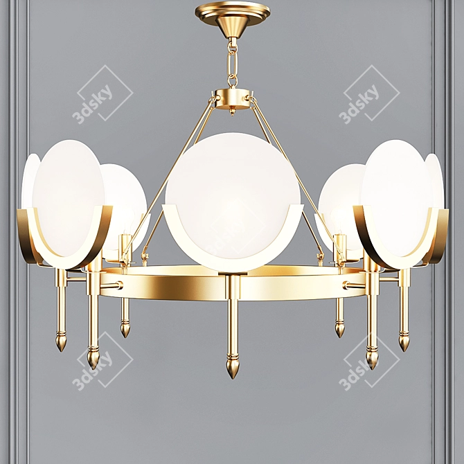 Modern Brass Marble Meduz Table: Stylish and Versatile 3D model image 1