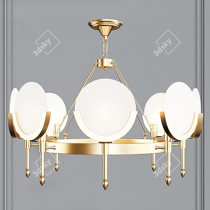 Modern Brass Marble Meduz Table: Stylish and Versatile 3D model image 3