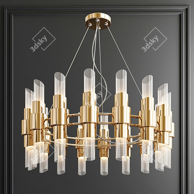 Elegant Tycho Round Chandelier 3D model image 1