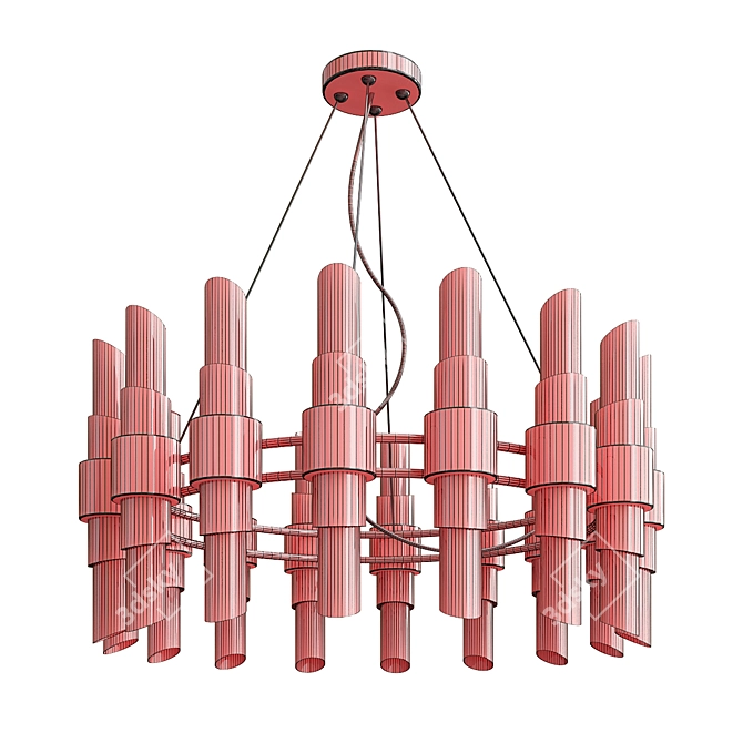 Elegant Tycho Round Chandelier 3D model image 2