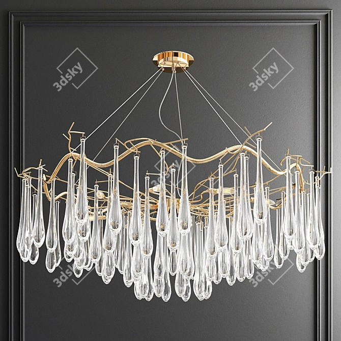 Luxurious Water Droplets Chandelier 3D model image 1