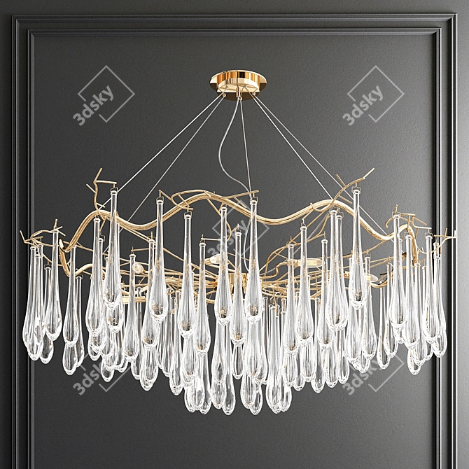 Luxurious Water Droplets Chandelier 3D model image 3