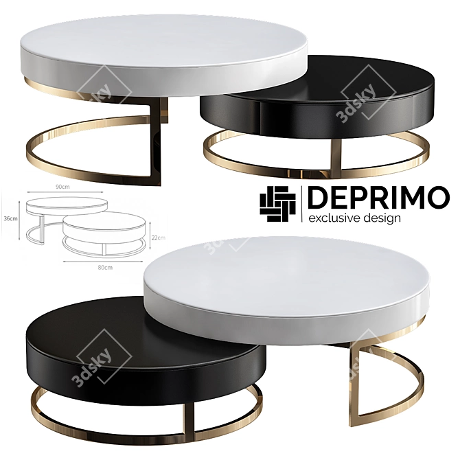 Sleek Modern Coffee Table: Deprimo AP00218 3D model image 1