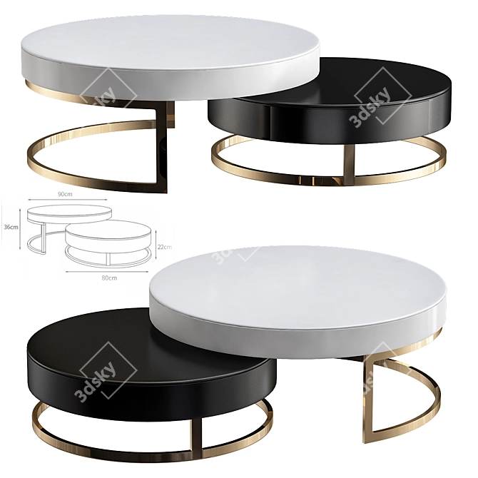 Sleek Modern Coffee Table: Deprimo AP00218 3D model image 2