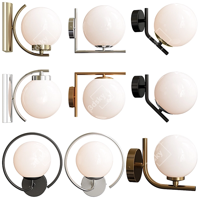 Exquisite Sconce Collection: Elegant Lighting Solution 3D model image 1