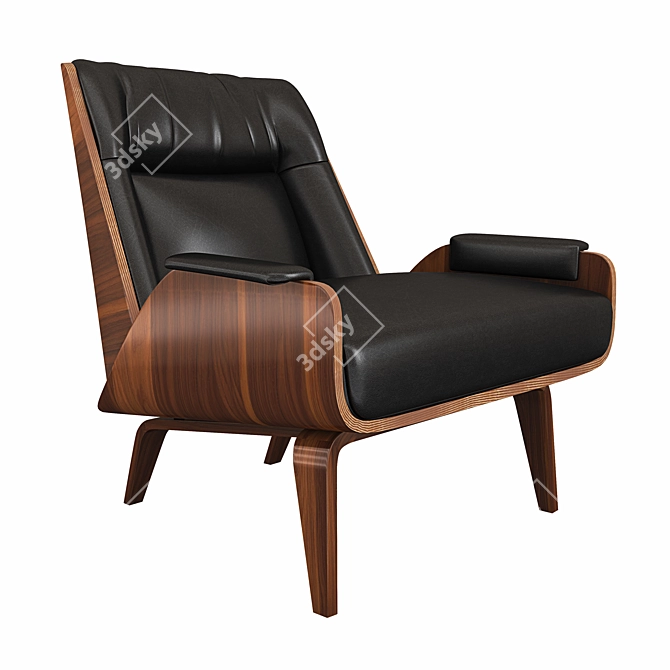 Modern Brazilian Leather Chair 3D model image 1