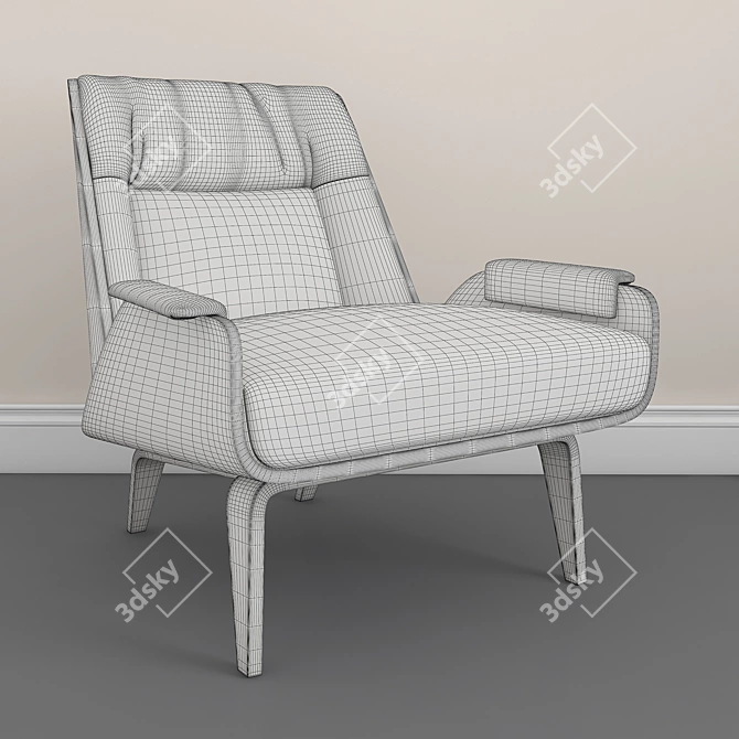 Modern Brazilian Leather Chair 3D model image 5