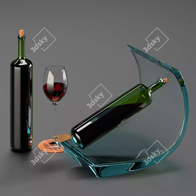 Title: Decorative Bottle Holder Set 3D model image 1