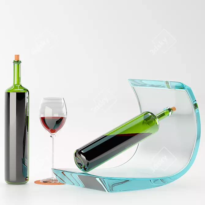 Title: Decorative Bottle Holder Set 3D model image 2