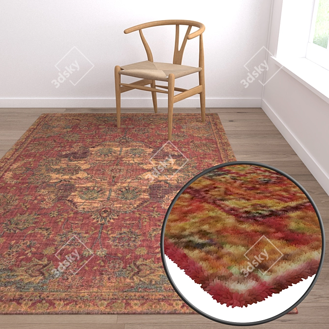 Luxury Carpet Set - High-Quality Textures - 3 Variants 3D model image 5