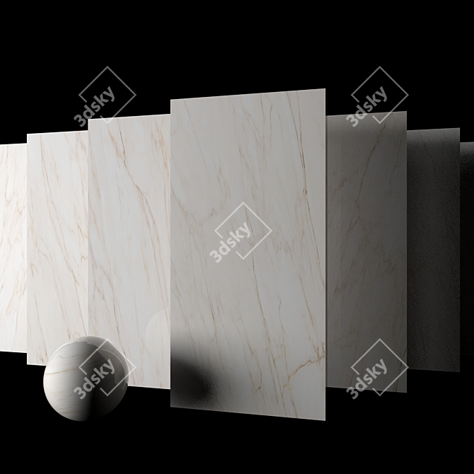 Museum Gioia Gold Marble Set 3D model image 2