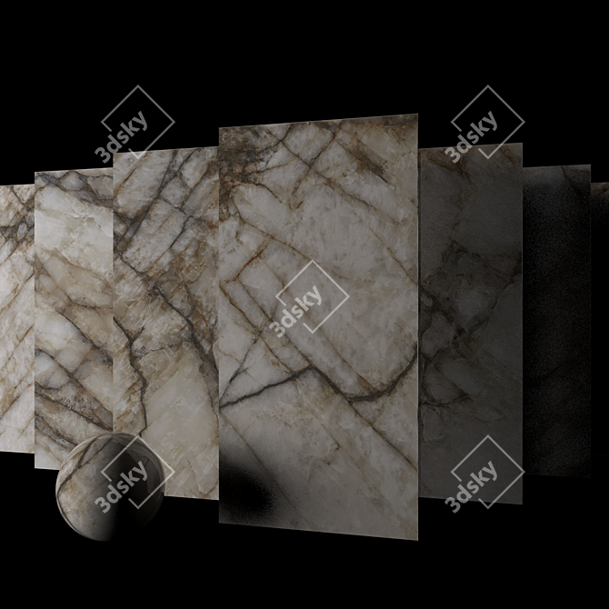 Museum Crystal Thunder: Multi-Texture Marble Set 3D model image 2