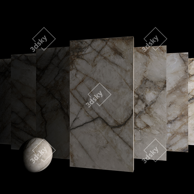 Museum Crystal Thunder: Multi-Texture Marble Set 3D model image 3