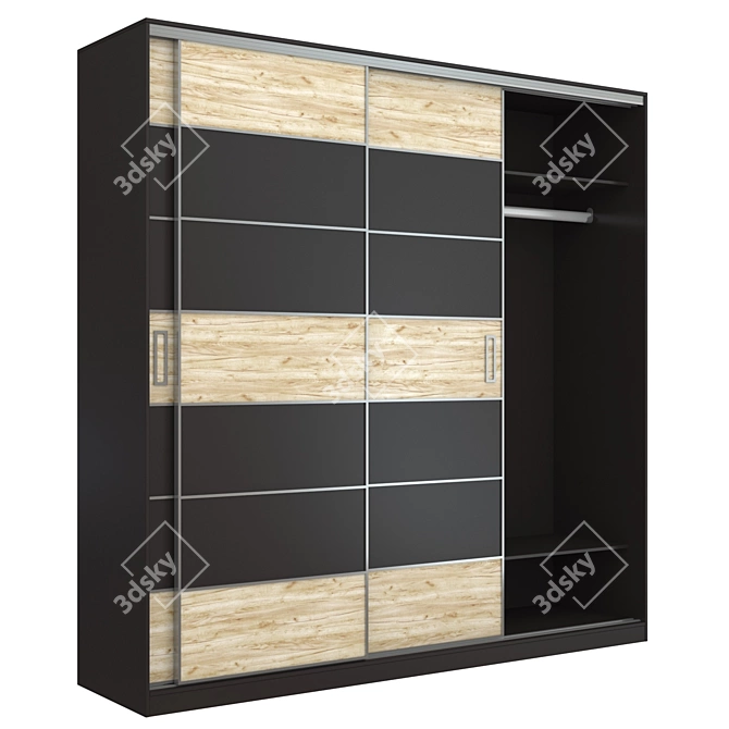 Modus MS163 Narrow Sliding Wardrobe 3D model image 2