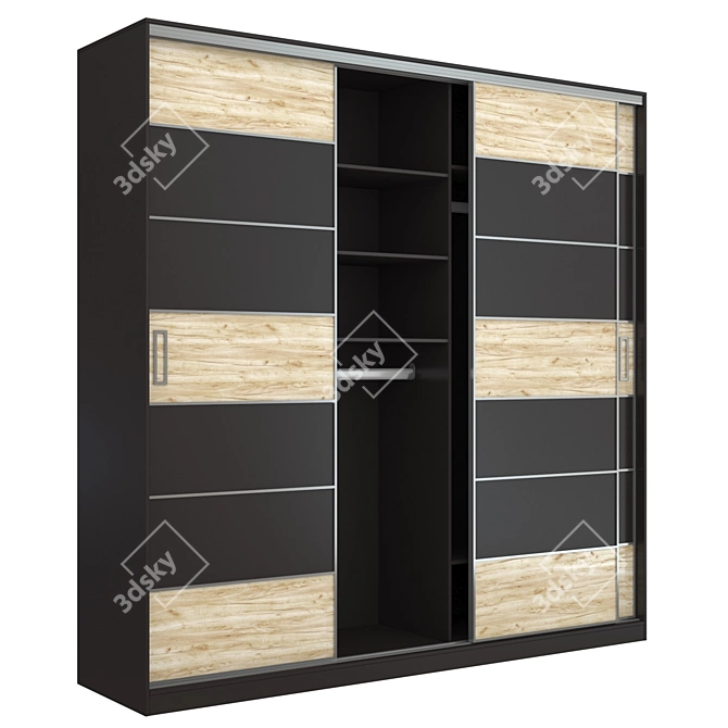 Modus MS163 Narrow Sliding Wardrobe 3D model image 3