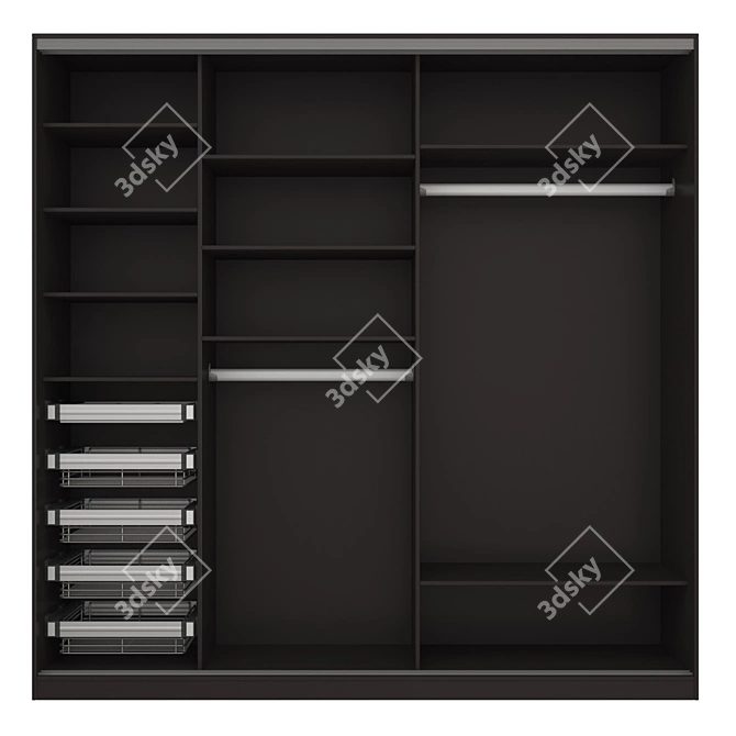 Modus MS163 Narrow Sliding Wardrobe 3D model image 4