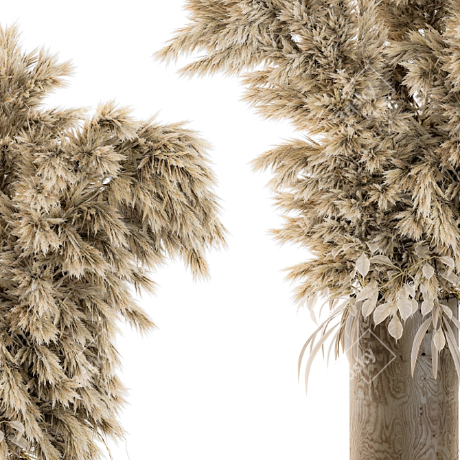 Rustic Dried Plant Decor 3D model image 3