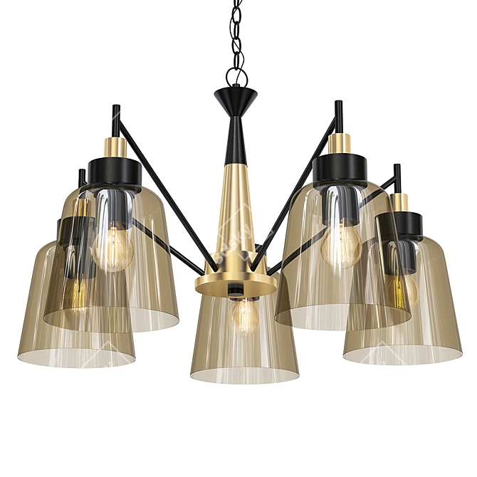 Amber Glow Pendant Light 3D model image 1