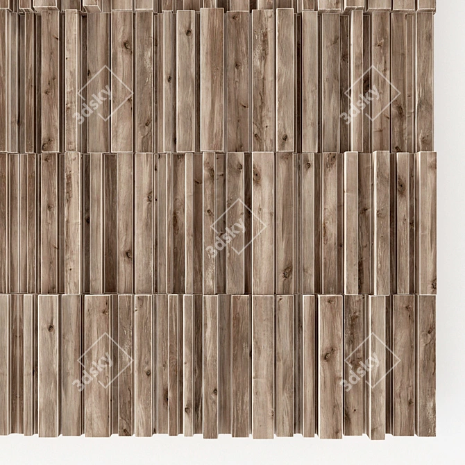 Smooth Wood Panel Rail Plate 3D model image 2