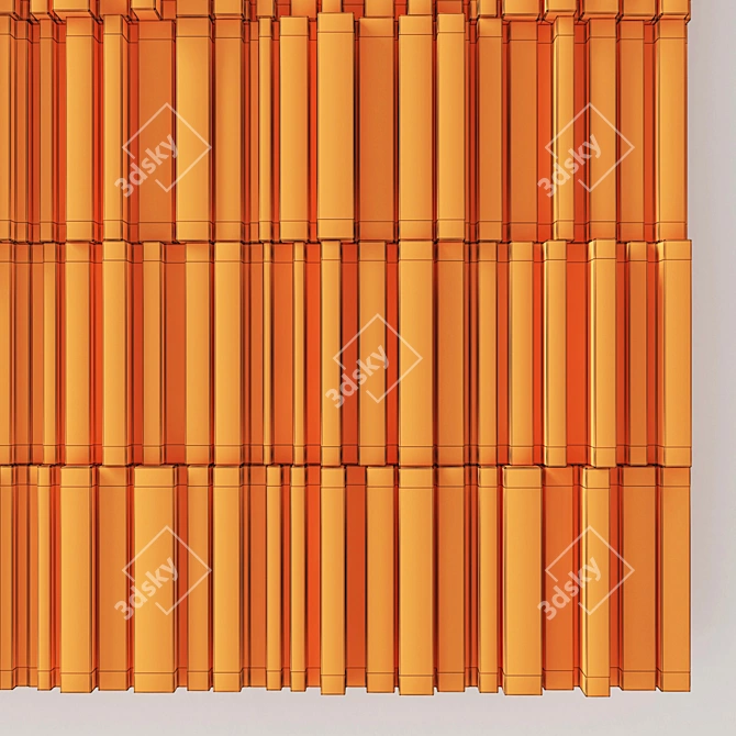 Smooth Wood Panel Rail Plate 3D model image 5