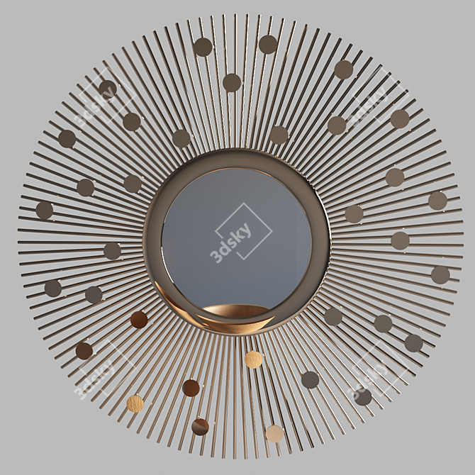 Vintage Gold Frame Mirror: Soleil 3D model image 5