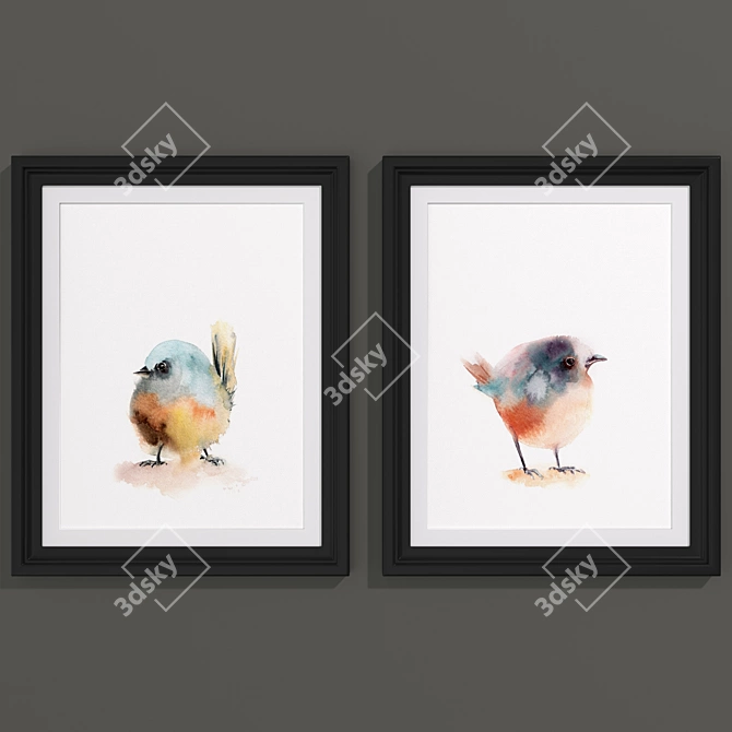 Modern Birds Art Collection 3D model image 2