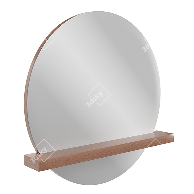 Quilicura Handcrafted Lenga Wood Mirror 3D model image 1