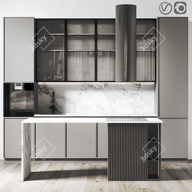 Modern Kitchen Model - High Quality 3D Design 3D model image 1