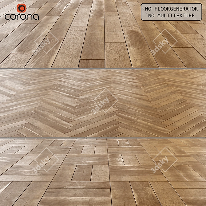 Versatile Laminate Flooring: 3 Layouts, Editable Design 3D model image 1