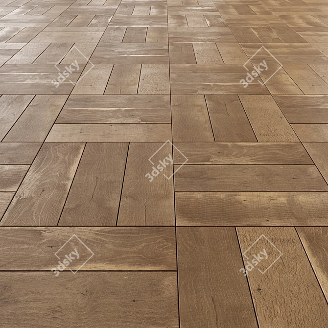 Versatile Laminate Flooring: 3 Layouts, Editable Design 3D model image 4