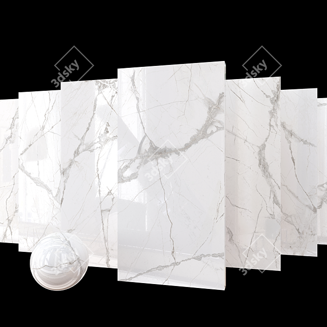 MUSEUM GLACIER WHITE: Multi-Texture Marble Set 3D model image 1