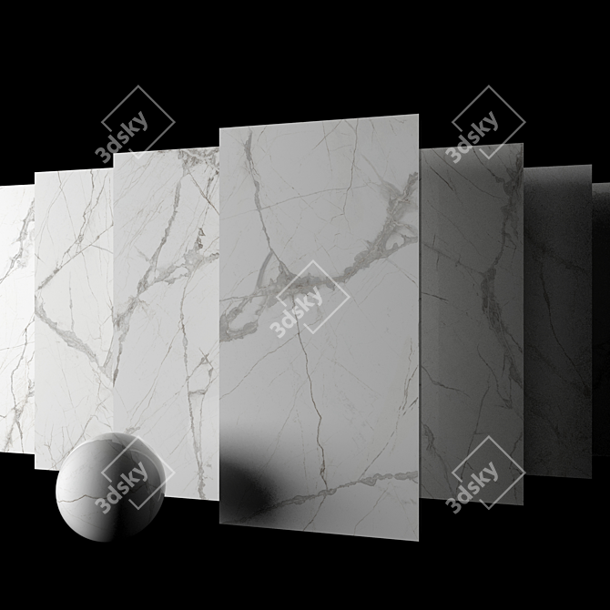 MUSEUM GLACIER WHITE: Multi-Texture Marble Set 3D model image 2