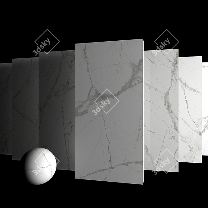 MUSEUM GLACIER WHITE: Multi-Texture Marble Set 3D model image 3