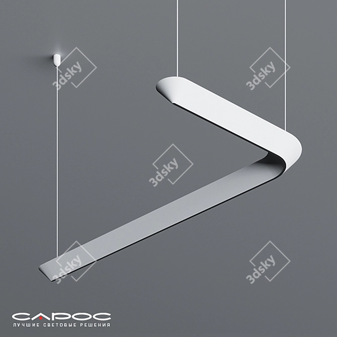 Sleek Line Pendant Lamp: Saros Iceberg-3L 3D model image 1