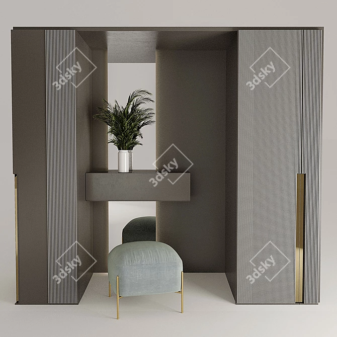 Modern Reiki Entryway Set 3D model image 1