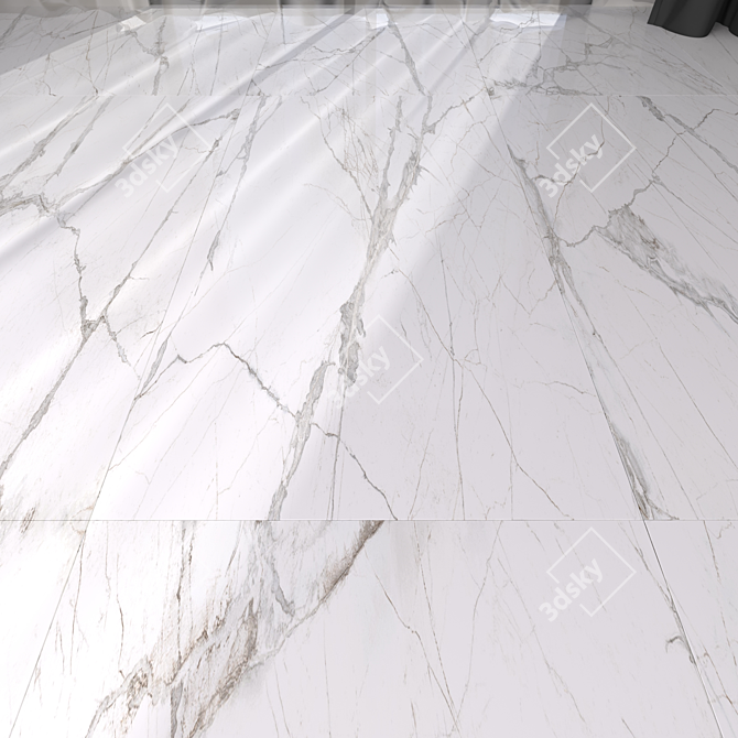Marble Museum Glacier White Floor 3D model image 1
