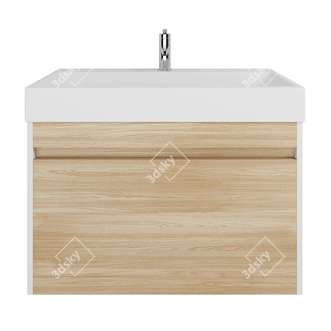 Modern Wall Cabinet with Sink - Creto Etna 80 Soft 3D model image 1