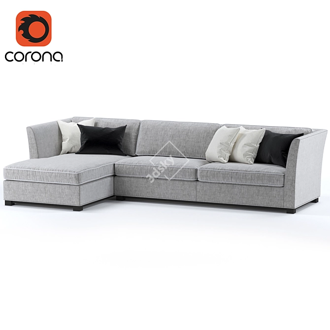 Cordian Modular Sofa: Stylish and Spacious 3D model image 1