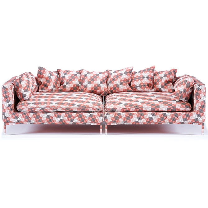 Elegant Milan Sofa: 59"W x 30"H 3D model image 3