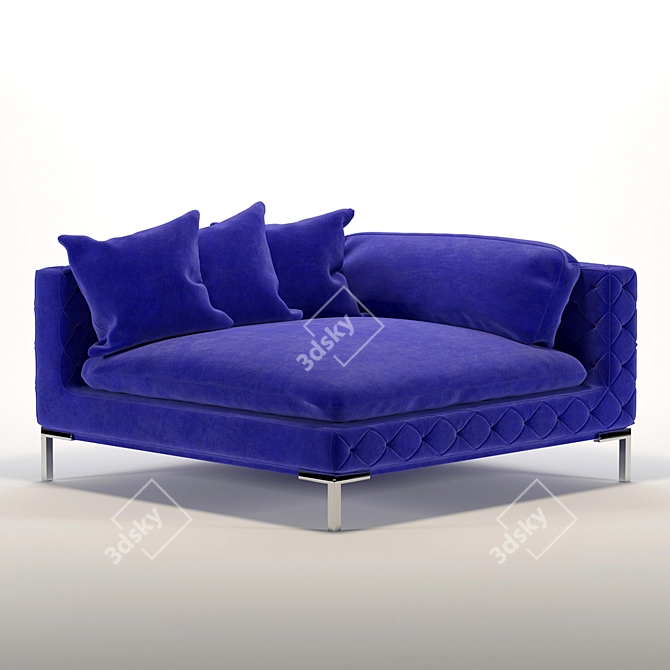 Elegant Milan Sofa: 59"W x 30"H 3D model image 5
