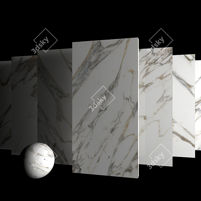 Macchia Vecchia Marble Set: Museum-Quality Elegance 3D model image 3