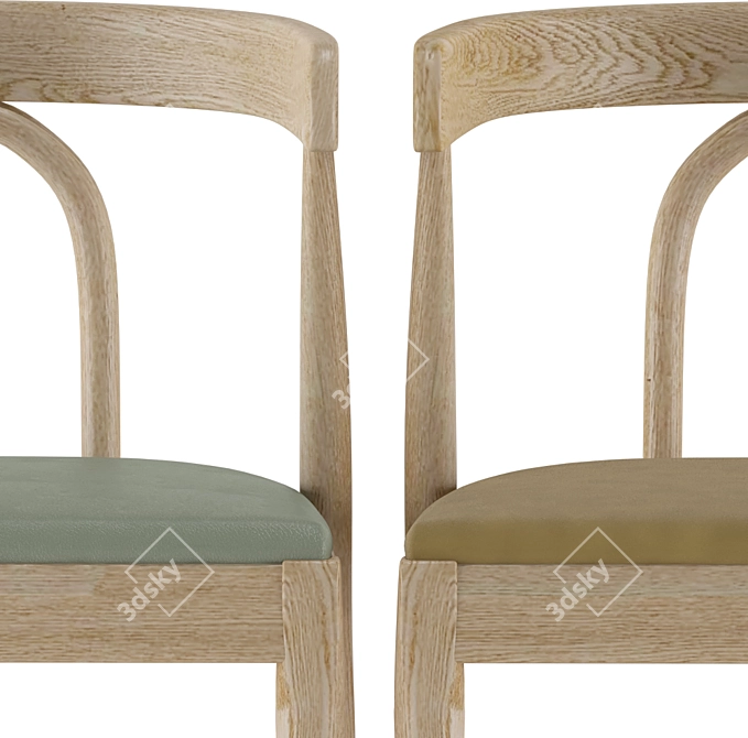 Sleek Dining Chair Set 05 3D model image 2