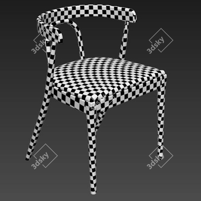 Sleek Dining Chair Set 05 3D model image 3