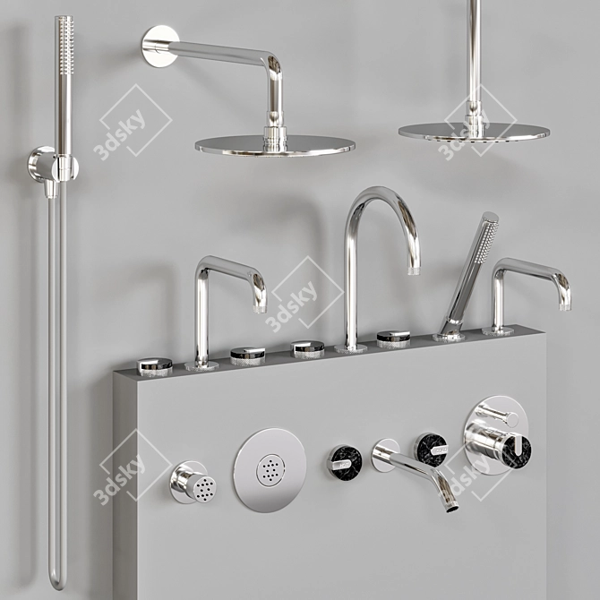 Elegant Graff Mod Faucet Set 3D model image 3