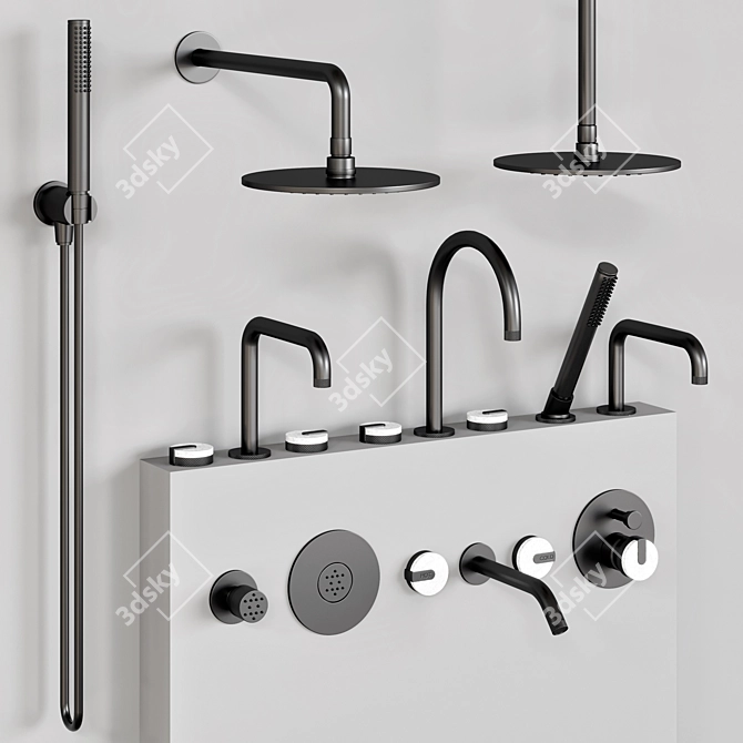 Elegant Graff Mod Faucet Set 3D model image 4