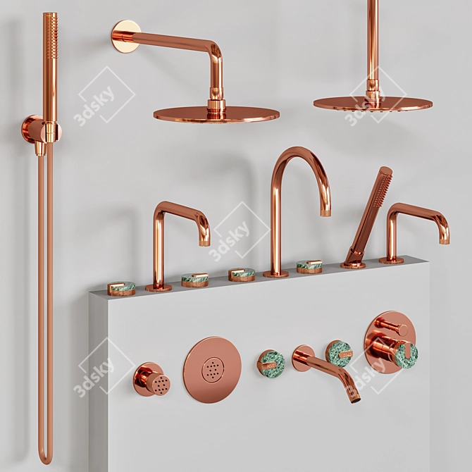 Elegant Graff Mod Faucet Set 3D model image 5